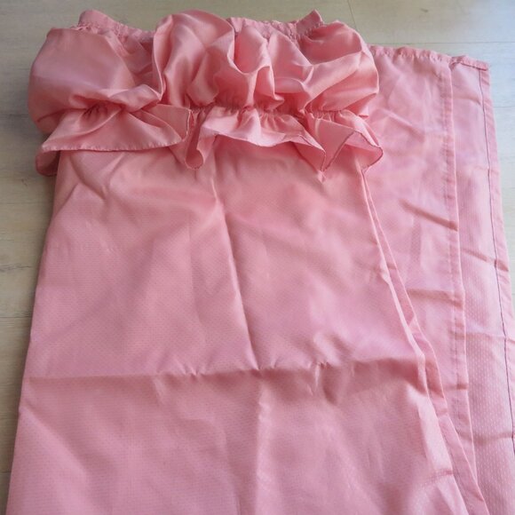 Vintage Fabric Shower Curtain Blouson Valance Pink Swiss Poka Dot Cottage NEW - Picture 2 of 9